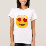 T-shirt Emoji T-Paita Heart Eyes<br><div class="desc">#vainemojijutut esittää : emoji t-paita</div>