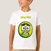T-shirt Emoji vert inquiet - Design amusant et expressif (Devant)