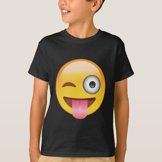 T-shirt Emoji - visage avec la langue (Devant)