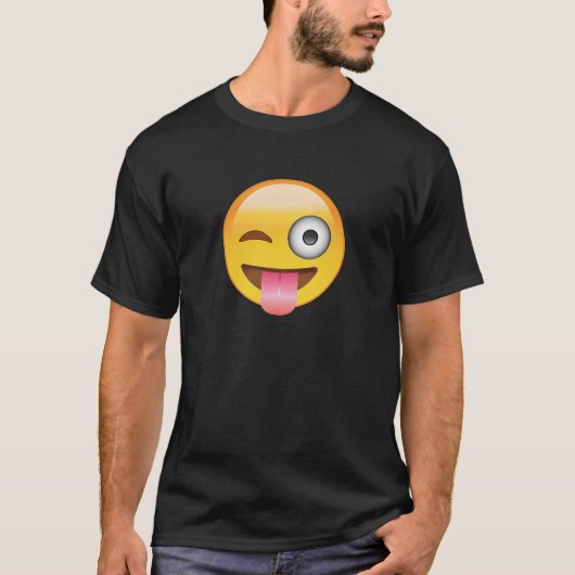 T-shirt Emoji - visage avec la langue (Devant)