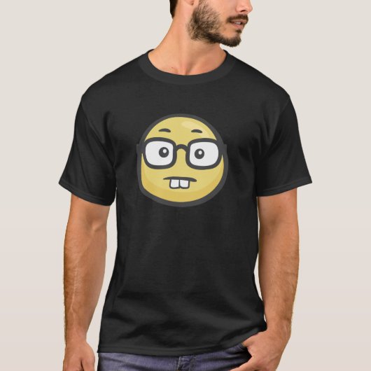 T-shirt Emoji : Visage de geek (Devant)