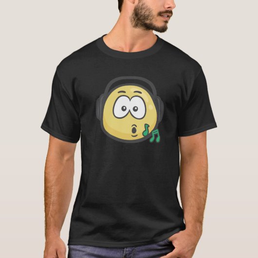 T-shirt Emoji : Visage de musique (Devant)