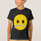 T-shirt Emoji Zip Zipper Mouth Yellow Smile Face (Devant)