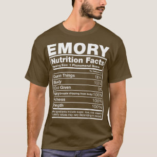 T-shirt Emory Nutrition FactsEmory Nom Anniversaire