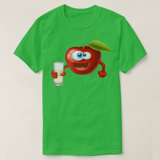 T-shirt Émoticon d'une pomme aux fruits mignons (Design devant)
