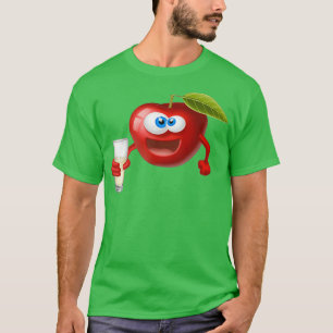T-shirt Émoticon d'une pomme aux fruits mignons