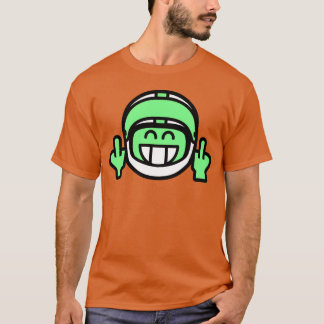 T-shirt Emoticon Grin with Motorcycle Helmet Stinkfinger r
