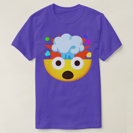 T-shirt Emoticon visage choqué avec tête éclatante Premium (Design devant)