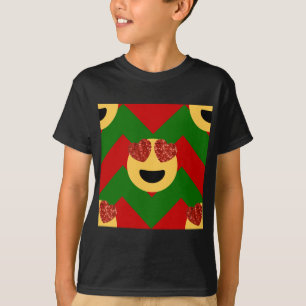T-shirt émoticône de coeur de noël