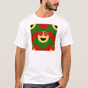 T-shirt émoticône de coeur de noël