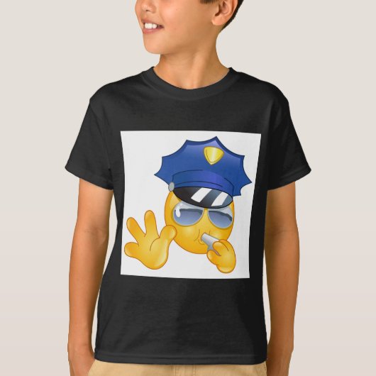 T-shirt émoticône de police (Devant)