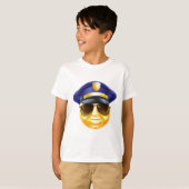 T-shirt Émoticône d'Emoji de police (Devant entier)