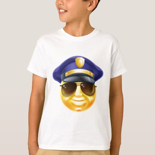 T-shirt Émoticône d'Emoji de police (Devant)