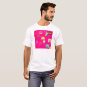 T-shirt émoticône rose chaud (Devant entier)
