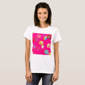 T-shirt émoticône rose chaud (Devant entier)