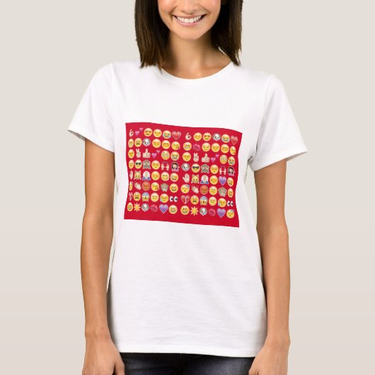 T-shirt émoticône rouge (Devant)