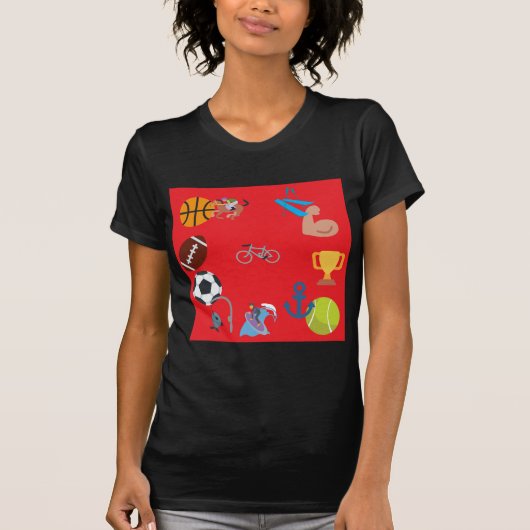 T-shirt émoticône sportive (Devant)