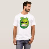 T-shirt Émoticône verte fâchée (Devant entier)