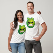 T-shirt Émoticône verte fâchée (Unisexe)