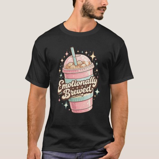 T-shirt émouvant Café glacé rose Tendance (Devant)