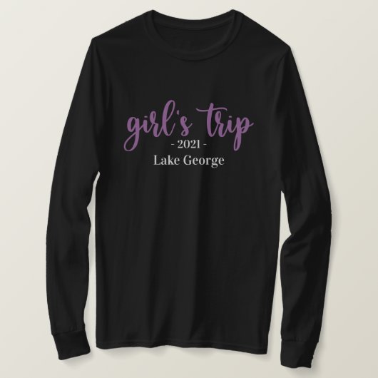 T-shirt Emplacement de voyage de la fillette de script et (Design devant)