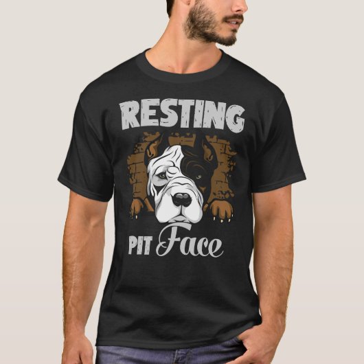 T-shirt Emplacement Pitbulle de la face du point de repos (Devant)