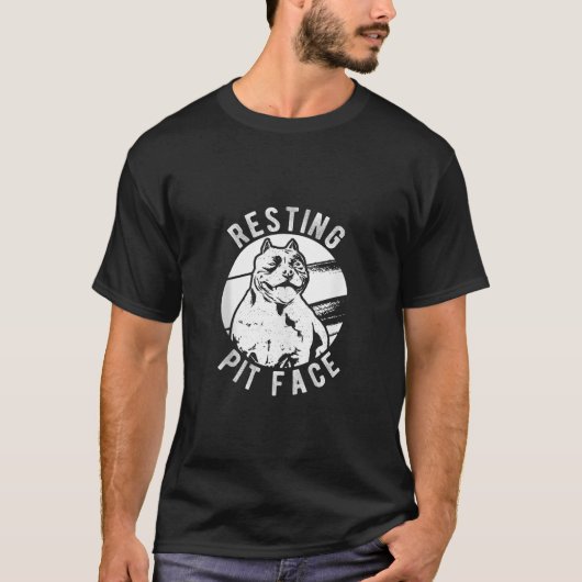 T-shirt Emplacement Pittie Pitbull de la face de l'animal  (Devant)