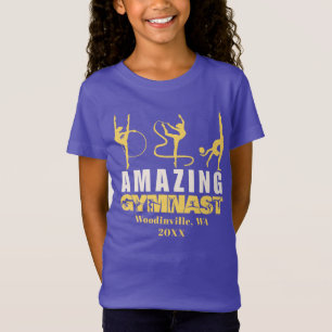 T-Shirt Emplacement rythmique personnalisé Gymnastique Nom