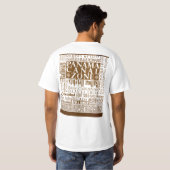 T-shirt Emplacements PCZ sur papier ancien avec bordure (Dos entier)