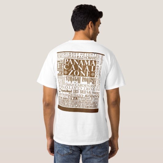 T-shirt Emplacements PCZ sur papier ancien avec bordure (Dos entier)