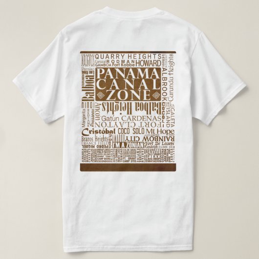 T-shirt Emplacements PCZ sur papier ancien avec bordure (Design dos)