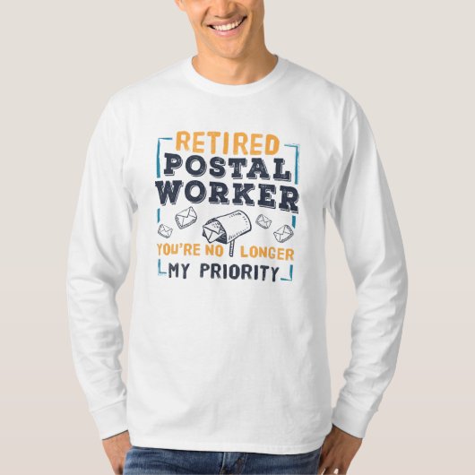 T-shirt Employé de poste retraité personnalisé Mailman Ret (Devant)