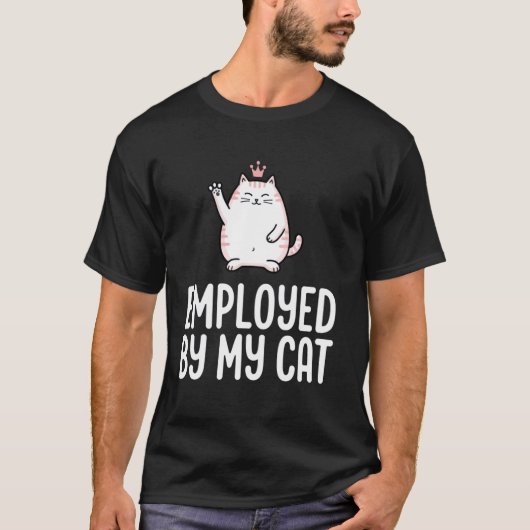 T-shirt Employé par mon chat (Devant)