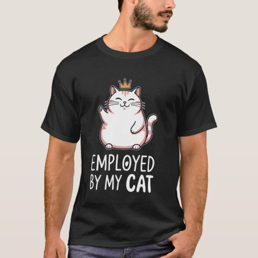 T-shirt Employé par mon chat (Devant)