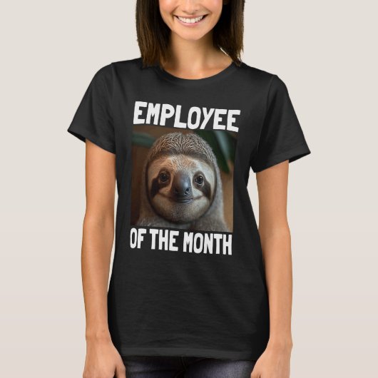T-shirt Employee Of The Month Sloth Work & Office 1 (Devant)