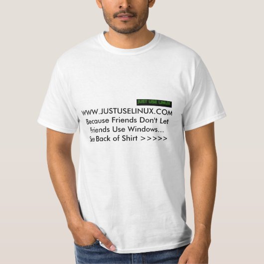 T-shirt Employez juste Linux puisque… (Devant)