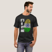 T-shirt Empreinte ADN Biométrie Drapeau Indien Inde (Devant entier)