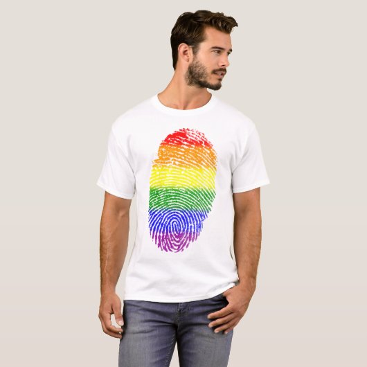 T-shirt Empreinte Arc-en-ciel gay pride (Devant entier)