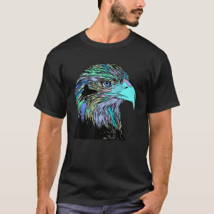 T-shirt Empreinte d'aigle coloré motif animal d'oiseau amé
