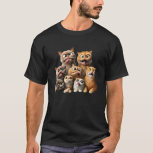 T-shirt empreinte d'art de chat amusant