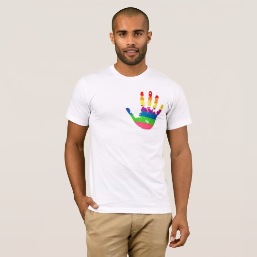 T-shirt Empreinte de drapeau arc-en-ciel (Devant entier)