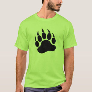 T-shirt Empreinte de griffe d'ours noir devant et derrière