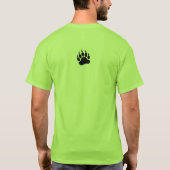 T-shirt Empreinte de griffe d'ours noir devant et derrière (Dos)