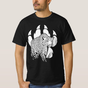 T-shirt Empreinte de la Panthère noire et blanche Concepti