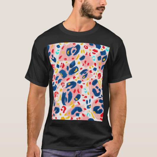 T-shirt Empreinte de léopard : aquarelle peinte à la main. (Devant)