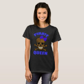 T-shirt Empreinte de léopard Blue Bow Pirate Queen Skull (Devant entier)
