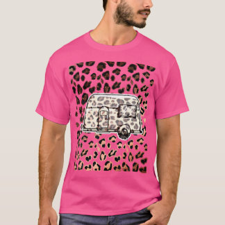T-shirt Empreinte de léopard Camper Van Outdoor Nature Ani