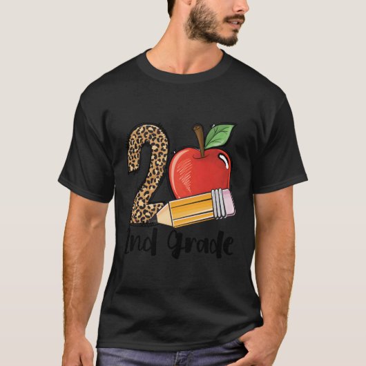 T-shirt empreinte de léopard De 2E Année Retour À L'École  (Devant)