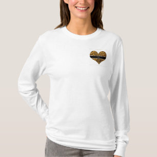 T-shirt Empreinte de léopard de parties scintillant jaune