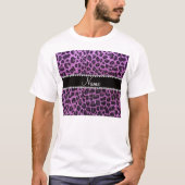 T-shirt Empreinte de léopard de parties scintillant violet (Devant)